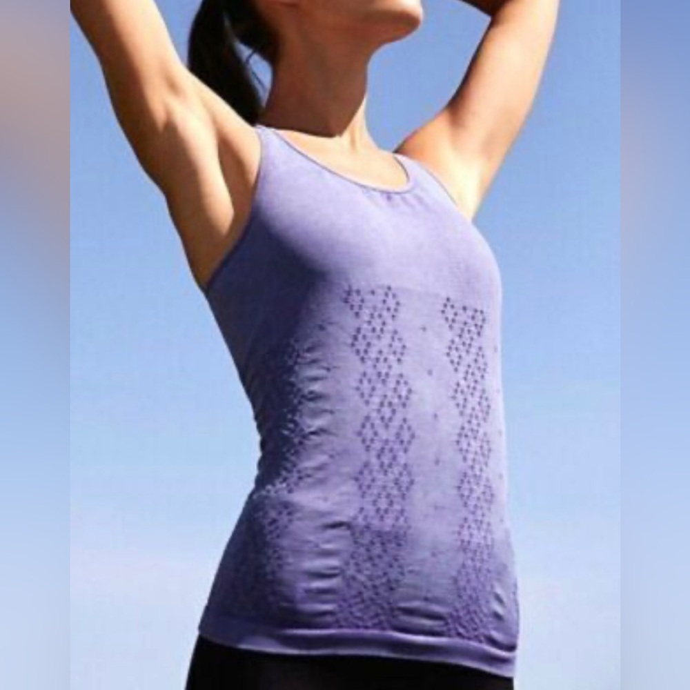 FP Movement Blue Activewear Top Venus periwinkle eyelet racerback XS/S